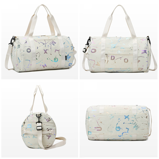Gym Yoga Sport Dance Bag For Girl Boy Graffiti Letters Printing Travel Fitness Dry Wet Waterproof Crossbody Deffle Bag