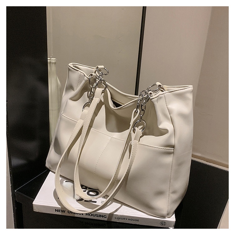 Shoulder Side Bags for Women Vintage Solid Color Simple Large Capacity Big PU Leather The Latest Handbags Travel Totes