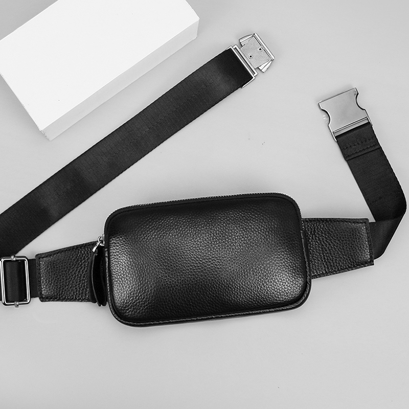 Leather Waist Pack Fanny Bag for Men Women Outdoor Travel Sports Running Walking Hiking Slim Cell Phone Purse Waist Wallet Pouch