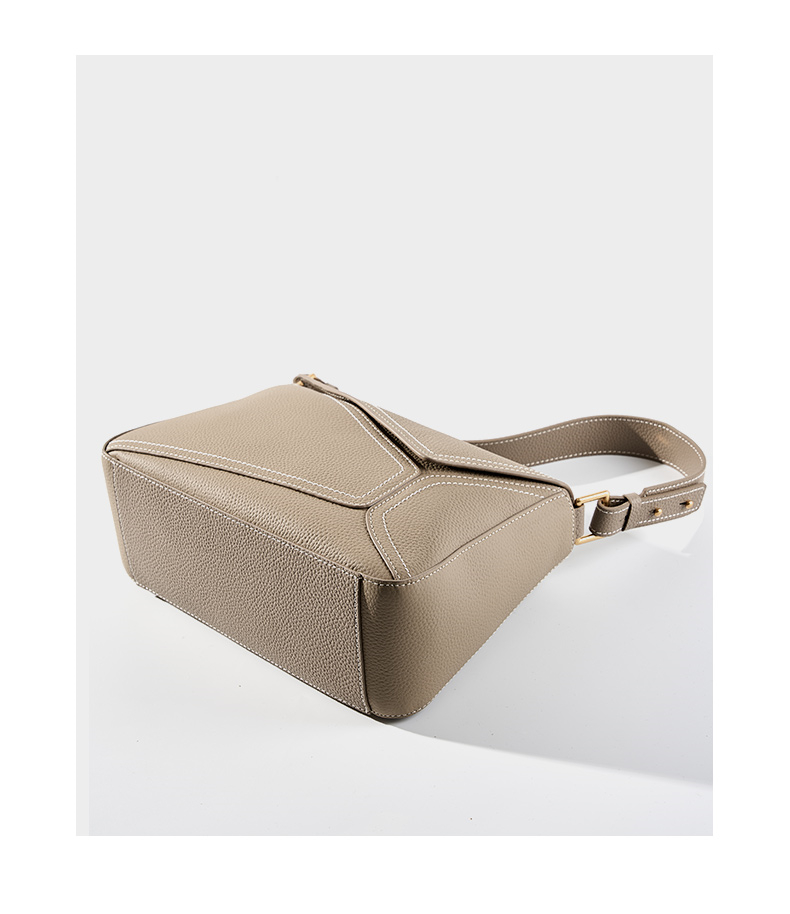 Genuine Leather Underarm Shoulder Bags For Women 2024 Geometric Design Luxury Crossbody Purses Cowhide Ladies Handbag