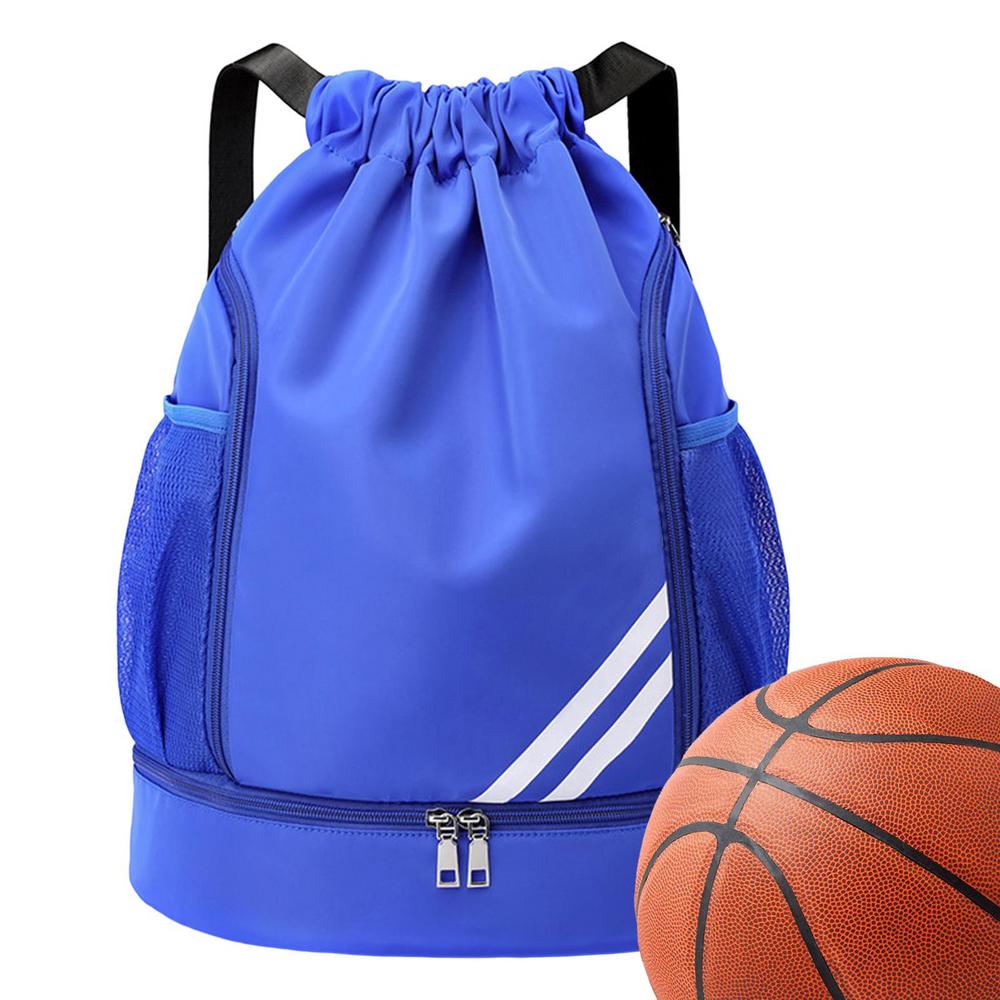 Drawstring Backpack Water Resistant Sports Bag String Backpack Gym Sackpack Mesh Pockets Shoe Compartment Women Men Children