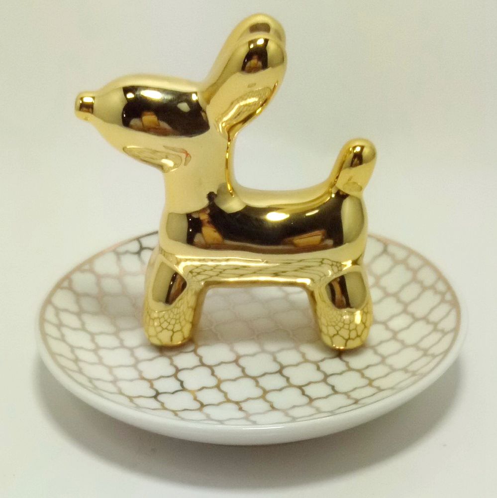 Ceramic Lovely Fortune Cat Design Trinket Dish Geometric Ceramic Planters Decorative Bowls Candy Holder
