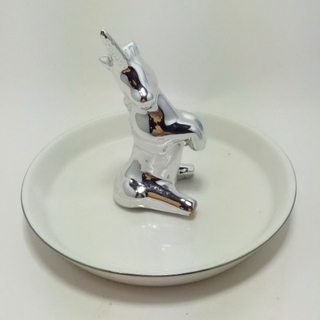 Europe Ceramic Trinket Dish Small Jewelry Tray Decorative Plate Hamsa Hand Plates Decoration Crafts Decor