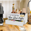 Wholesale White Coffee Bar Station Coffee And Tea Organizer Wood Coffee Pod Holder With Drawer