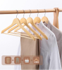 Hot Sale Premium Quality Logo Strong Coat Hanger Round Head Custom Solid Wood Hangers For Clothing