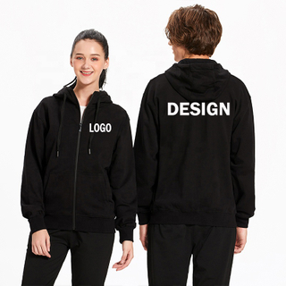 Wholesale Puls Size Men's Hoodies Full Zip Up Custom Print Logo Hoodie for Man And Women