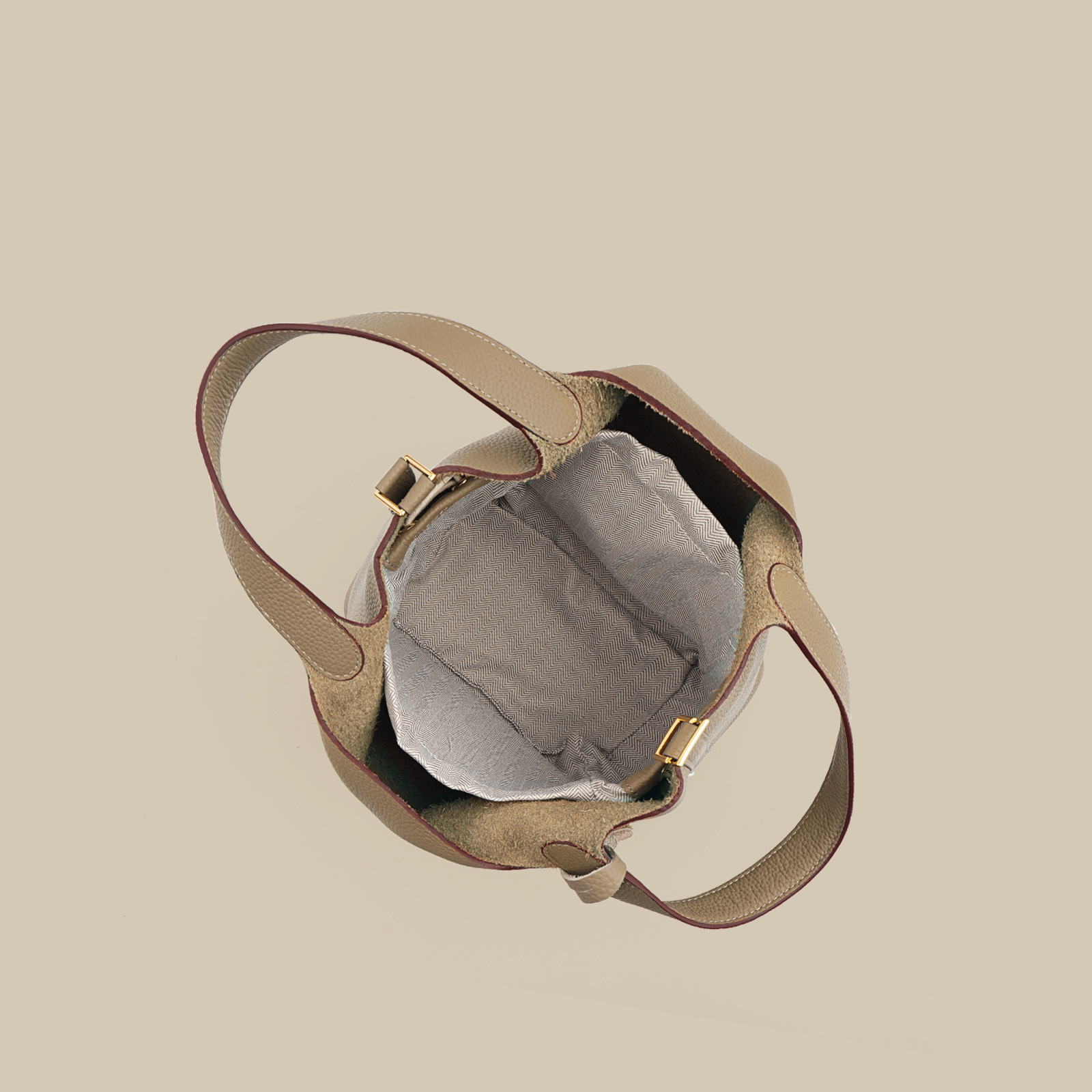 Genuine Leather Women's Bag, Bucket Bag, Versatile Classic Vegetable Basket, Top Layer Cowhide Women's Bag, 2024 New Handbag