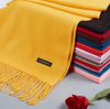 Fashion Ladies Pure Color OEM 70*190 Luxury Hijab Shawl Winter Pashmina Scarf With Tassel
