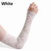 Summer Sunscreen Lace Arm Sleeve for Women Sexy Long Lace Gloves Ladies Fingerless Gloves Elastic Sleeve Mittens Driving Gloves