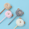1 Piece Girl Plush Ball Bear Gel Pen School Officel Supplies Stationery Cute Kawaii Creative Lovely Sweet Pens