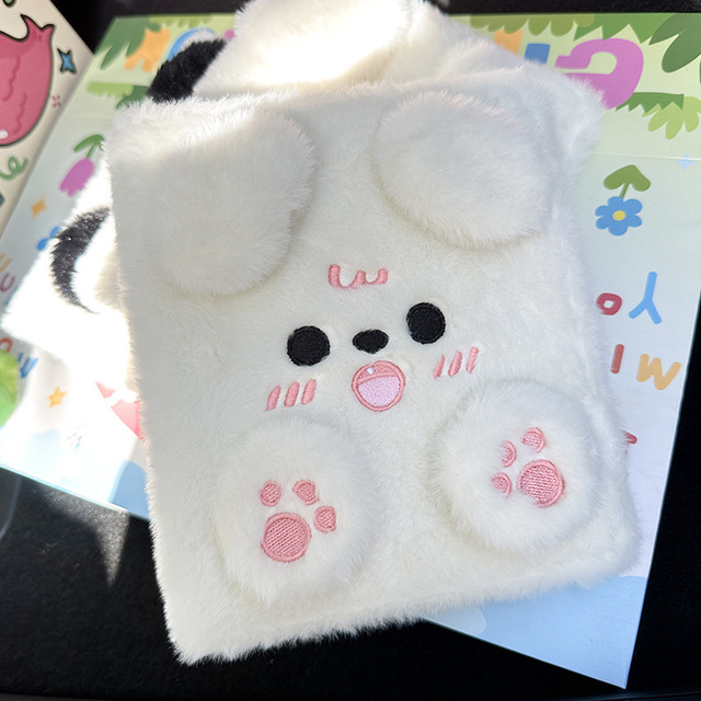 Cartoon Plush A6 Cover Binder Photocards INS Girl Korean Cute Photo Album Idol PhotoCard Holder Collect Book School Stationery