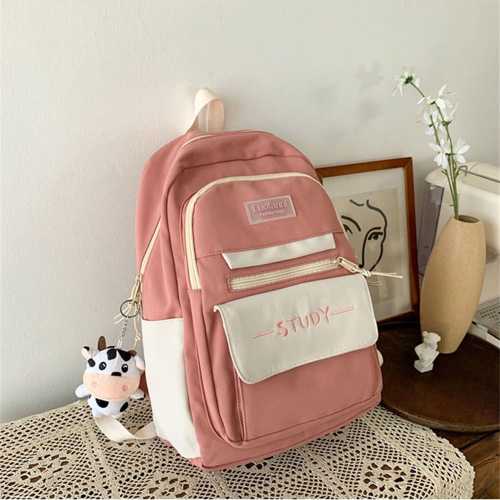 Nylon Large Capacity Backpack Teenage Pure Colour Schoolbag Women Men Waterproof Travel Rucksack Bags Student School Bag