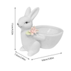 Rabbit Figurines Cute Ceramic Decorative Bunny Snack Serving Bowl Jewelry Holder Tray For Easter Desktop Office Gift Home Decor