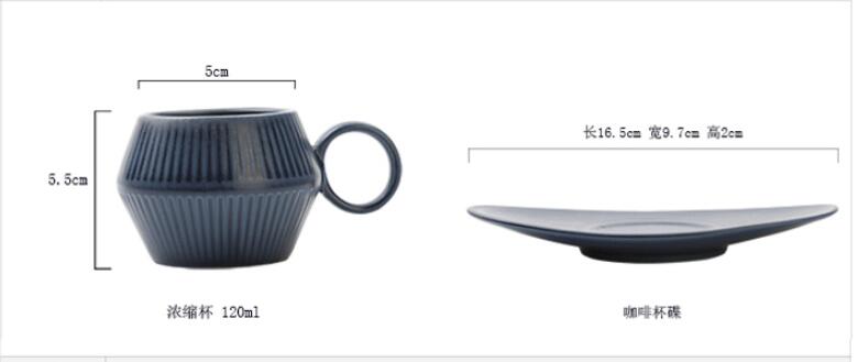 120ml Japan Style Coffee Cup Set Mini Retro Espresso Cup Mug Ceramic Blue Breakfast Cup Small Fresh Gift Cute Mug