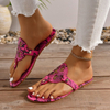 Flip-flop For Women And Ladies Slippers Wedge Heels Ladies Contrast Padded Square Toe Sandals Women Flip Flops