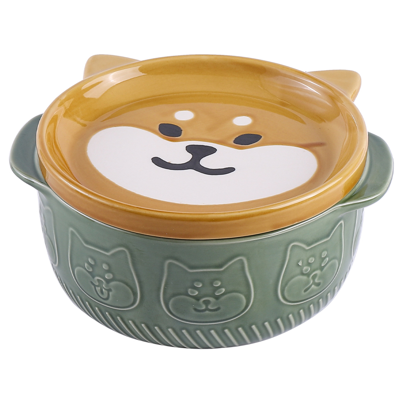 Cartoon Cat Fruit Bowl with Lid Ceramic Breakfast Cup Delicate Animal Salad Dessert Noodle Soup Large Bowl Kitchen Tableware New