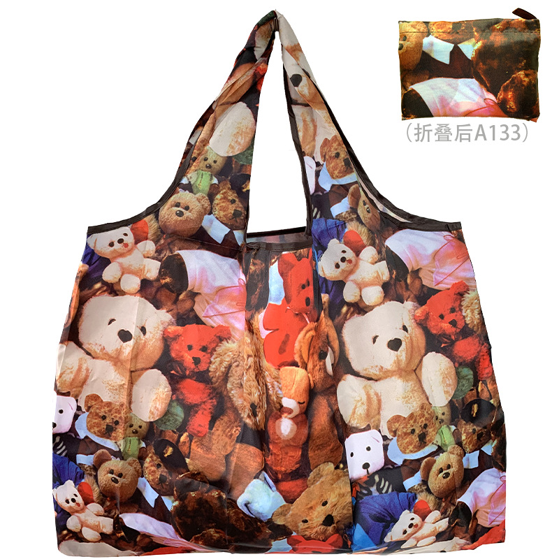 Thick Foldable Shopping Storage Bag Large Capacity Reusable Grocery Bag Eco Friendly Supermarket Waterproof Shoulder Bag