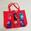 Women Foldable Handbag Large Capacity Portable Casual Floral Environmental Shopping Bag Colorful All-match Buckle Shopping Bag
