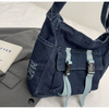 Large Capacity Denim Messenger Bag for Women Crossbody Bag for Students Single Shoulder Tote Bag for Class