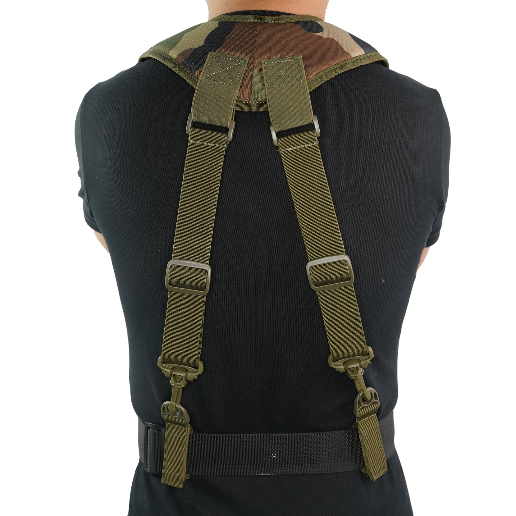 Tactical Duty Belt Harness Suspenders Padded Tool Belt Suspender Padded Adjustable Suspenders( with Key Holder)