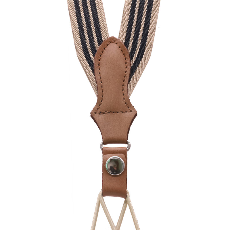 First Layer Cowhide Real Leather Suspender 6 Button String Holes Unisex Suspender Adjustable Brace Elastic Belt Strap Adult