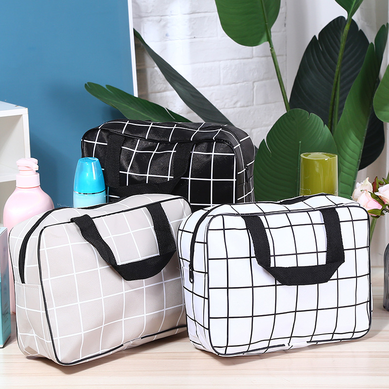 Women Travel Cosmetic Bag Black Grey Large Tote Neceser Hanging Bathroom Makeup Bags Casual Storage Neceser Wash Bag