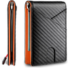 Men's Slim Thin Bank ID Credit Card Carbon Fiber Luxury Wallet Genuine Leather Small Short Purse Bag Red Black Card Holders