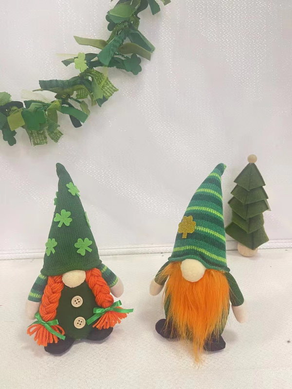 Irish St. Patrick's Day Trifolium Goblin Ornament Dwarf Faceless Doll Decoration