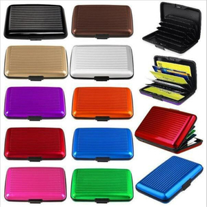  Credit Cards Wallet Holder Case Aluminum Metal Men Waterproof Business Id Credit Card Wallet Plastic Pouch