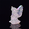 8.3cm Natural Rose Quartz Angel Carving Crystal Reiki Healing Figurine Trinket Craft Gift Home Decoration 1pcs