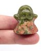 Natural Healing Crystals Stone Ghost Statue Reiki Energy Chakra Gemstone Quartz Animal Figurine, Home Halloween Decoration, 1.2"