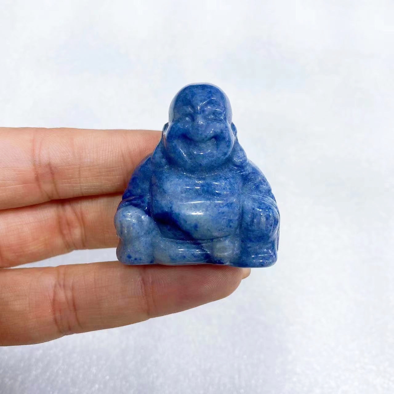 1.5‘’ Crystal Buddha Figurine Natural Stone Carved Statue Crafts Trinket Reiki Healing Gemstone Meditation Home Decoration Gift