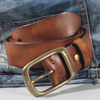 100% Cowhide New Fashion Leather Retro Handmade Copper Buckle Men's Belt Luxury Belt Genuine Leather Belt Jeans Wide Men's Belt