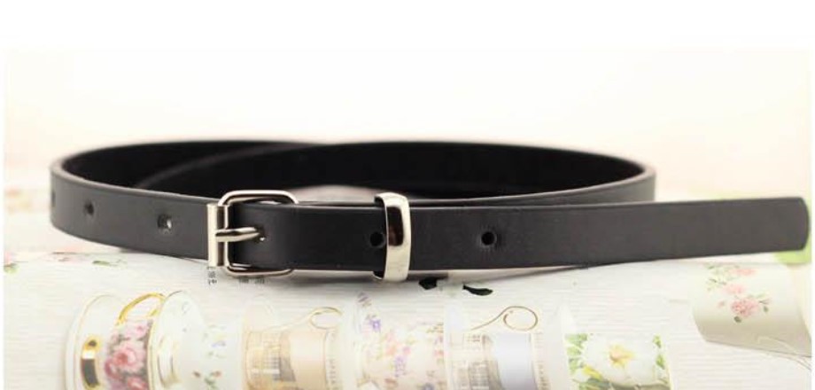 Fashion Black Blue White Pink Red Women Belts Thin Skinny Waistband Pin Buckle Adjustable Belt Summer Dress Jeans Strap Pu Belts