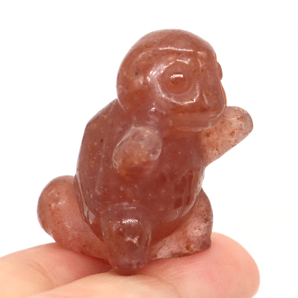 1.2" Natural Stones Carved Cartoon Turtle Figures Healing Gemstone Crystal Cute Anime Figurine Crafts Home Decor Kids Xmas Gifts