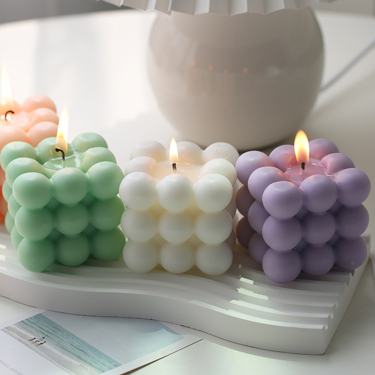 Rubik's Cube Shaped Scented Candle, Beautiful Home Decor Candles，Creative Hand Gift Fragrant Candle，New Scented Candles