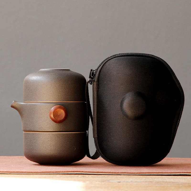 Style Ceramic Teapot Lid Bowl Teacup Handmade Portable Travel Office Tea Set