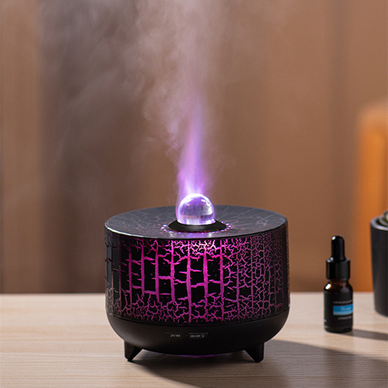 New Fashion Custom Ice Crack 3D Flame Beads Aromatherapy Essential Oil Diffusion Humidifier
