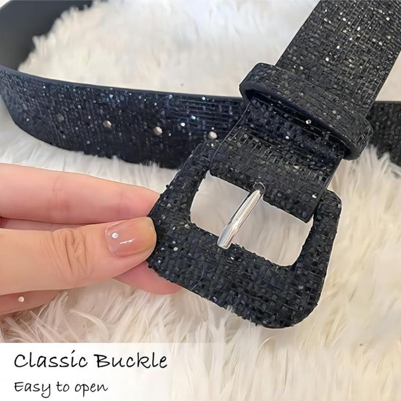 Women's Glitter Sequin Belt, Sparkly Belt for Jeans, Suitable for Pairing with Various Pants And Coats