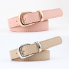 2.4X105cm Women Belts PU Leather Simple Metal Buckle Belt Girls Dress Jean Pants Waistband Belts for Lady Luxury Designer Brand