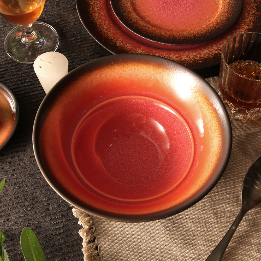  Japanese Ceramic Ramen Bowl Round Customized Colored Glaze Pink Ceramic Bowls for Serving Food Bowl Set
