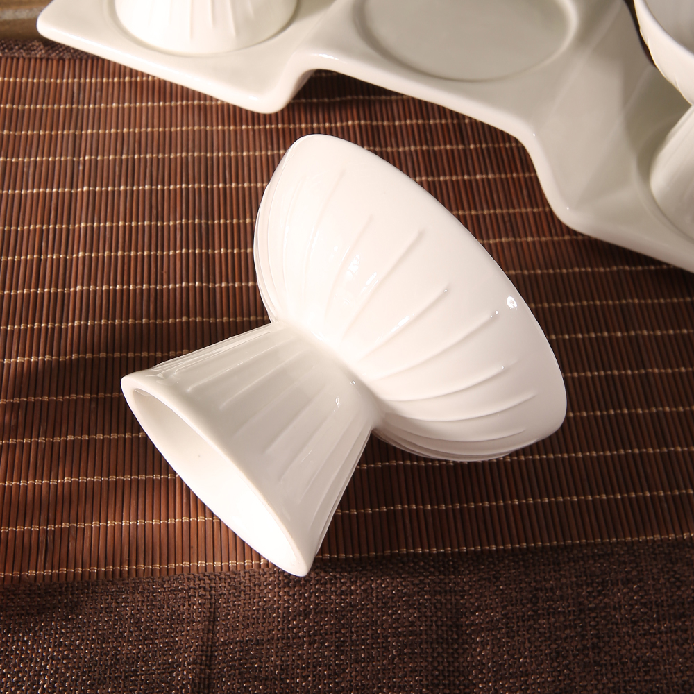 New Chinese Ceramic Highly White Dessert Snack Bowl Featured Bridge Shaped Food Bowl