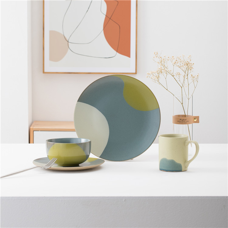 High Quality Hand Painted Colorful Restaurant Home Ceramic Dinnerware Set Dining Plates Table Porcelain Dinner Sets