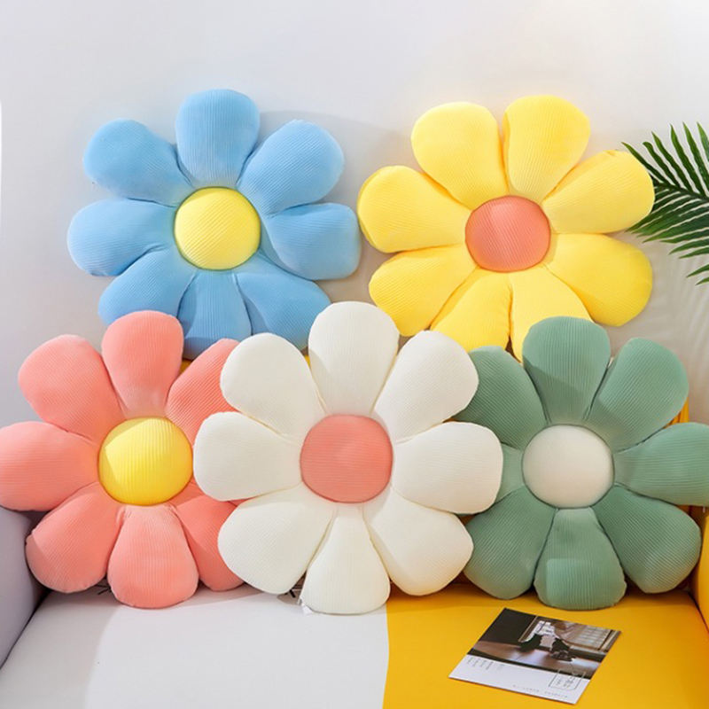 Flower-Shaped Little Daisy Throw Pillow Cushion Reading Pillow And Leisure And Comfortable Pillow Green