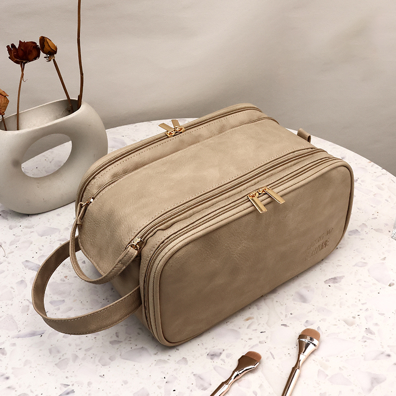 Waterproof PU Multifunctional Cosmetic Bag Large Capacity Portable Travel Makeup Bag Men Business Portable Toiletry Storage Bag