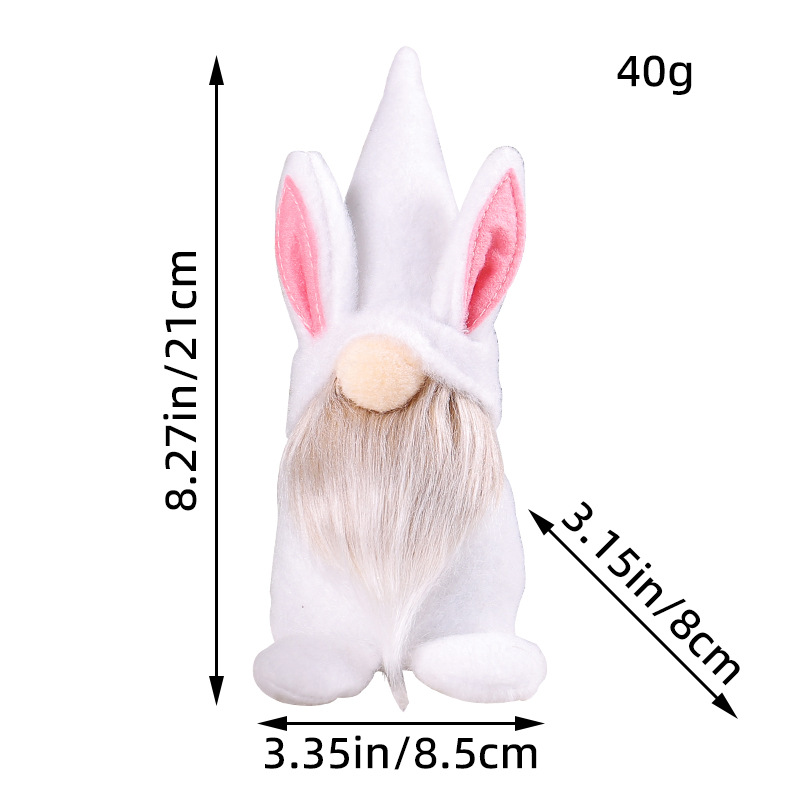 New Easter Rabbit Ears Dwarf Doll Cute Rabbit Elf Doll Ornament