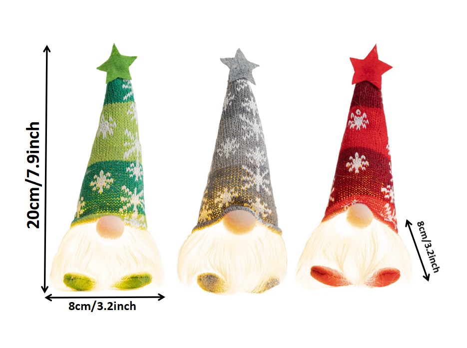 Christmas Faceless Doll Knitted Hat Glowing Forest Elderly Ornament Cute Rudolf Decoration