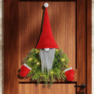New Christmas Wreath Luminous Faceless Elderly Creative Door Hanging Window Decoration