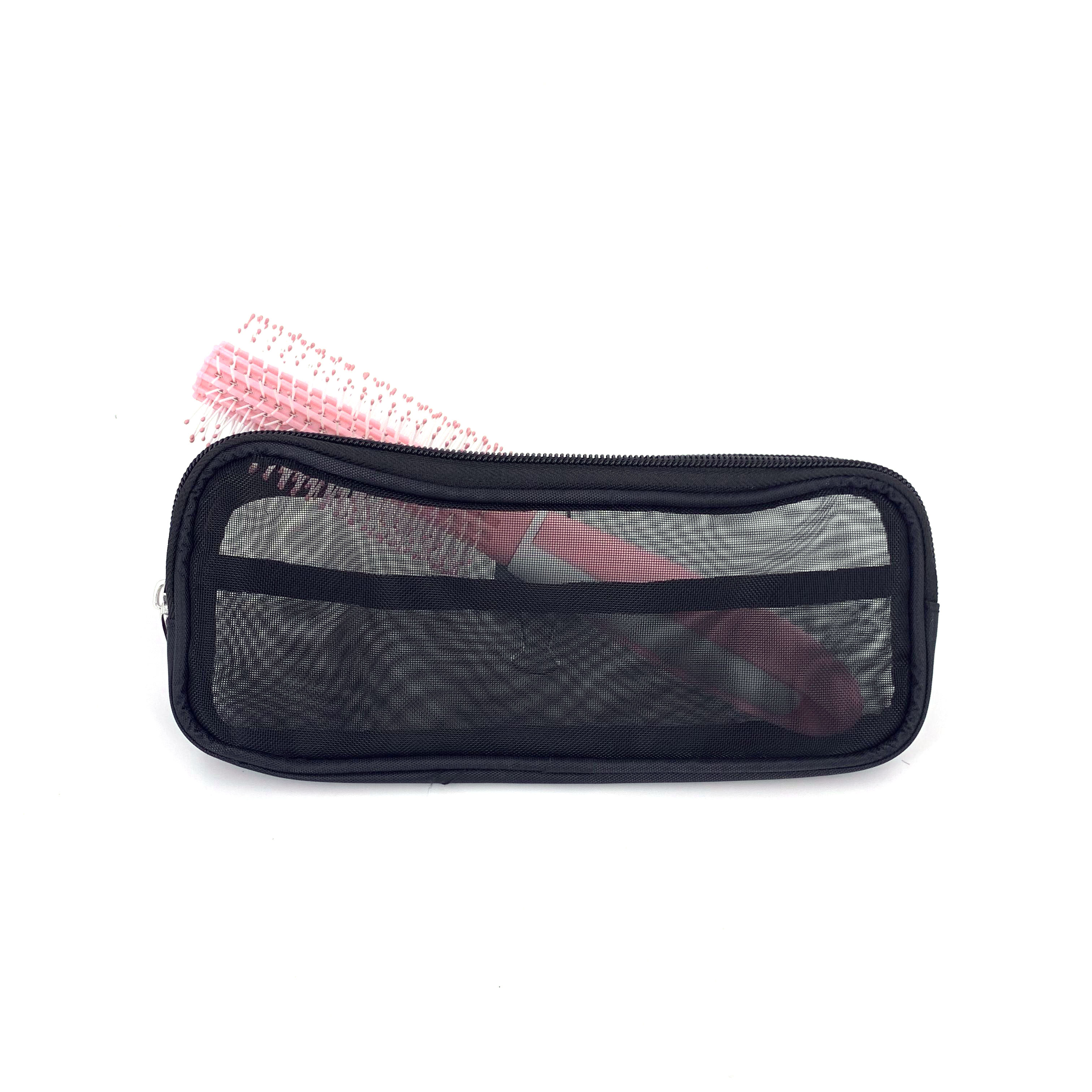 Makeup Brush Travel Case Cosmetic Toiletry Bag Organizer for Men Women Beauty Tools Mesh Dopp Kit Pouch Wash Storage Accessories