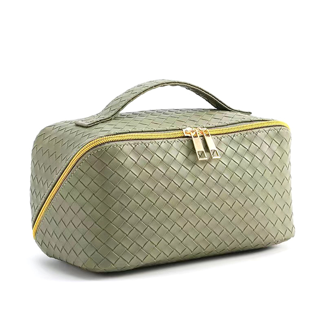 New Plaid Cosmetic Bag PU Pillow Makeup Pouch Women’s Large-Capacity Luxury Wash Bag Multifunctional Travel Toiletry Kit Handbag